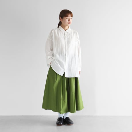 HUIS.  シャトルダブルガーゼオーバーシャツ（白）【ユニセックス】