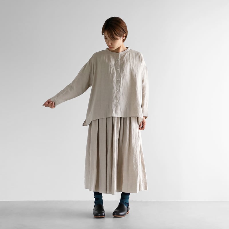 HUIS. シャトルリネンロングスカート（きなり）U402 | CORNFIELD SHIMADA
