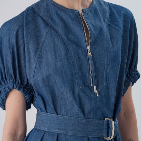[TA-OP0047]FLARE HEM ZIP DRESS