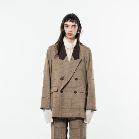 TA-JK0035 　WINDOWPANE PIVOT SLEEVE JACKET
