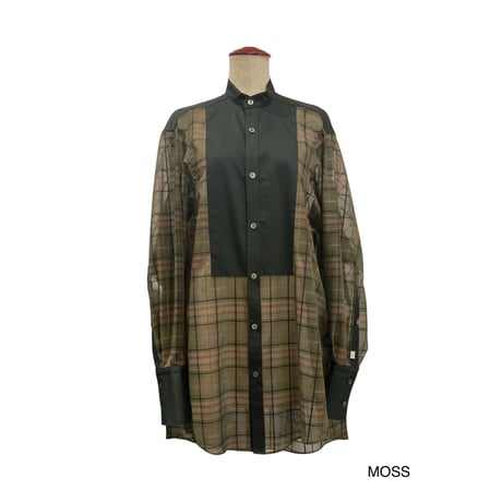 TA-SH0046 　SHEER CHECK PLASTON FRONT SHIRT
