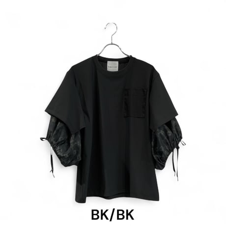 [TA-TP0046]"fading bouquet" GATHERED SLEEVE T-SHIRT
