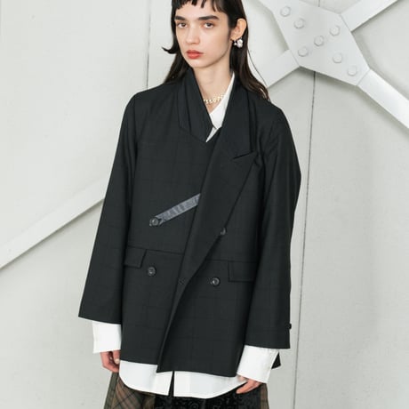 TA-JK0035 　WINDOWPANE PIVOT SLEEVE JACKET
