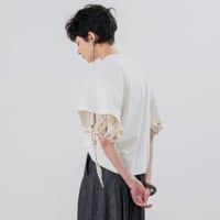 [TA-TP0046]"fading bouquet" GATHERED SLEEVE T-SHIRT