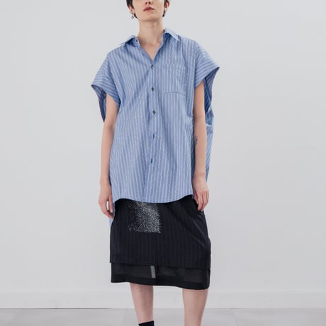 [TA-SH0044]BACK GATHERED SHORT SLEEVE SHIRT