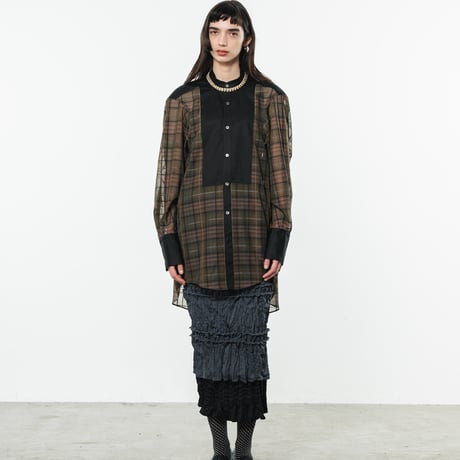 TA-SH0046 　SHEER CHECK PLASTON FRONT SHIRT