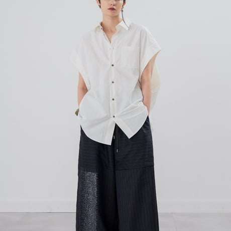 [TA-SH0044]BACK GATHERED SHORT SLEEVE SHIRT