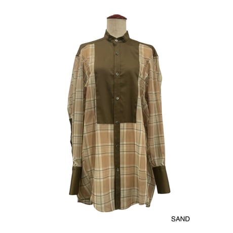 TA-SH0046 　SHEER CHECK PLASTON FRONT SHIRT