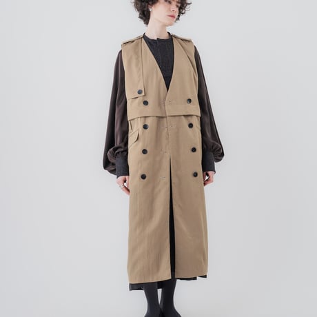 <予約商品>[TA-CT0017] EPAULETTE SEPARATE GILET COAT
