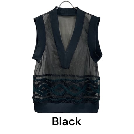 <予約商品>[TA-TP0041] ARGYLE TRANSPARENT KNIT VEST