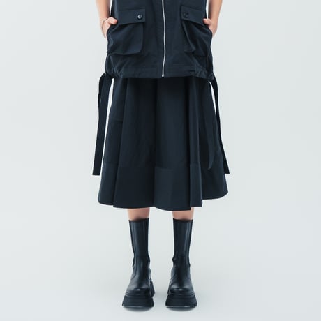 [TA-SK0030]bicolour flair skirt
