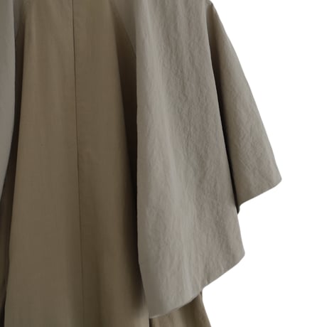 [TA-OP0043]bicolour flair sleeve dress