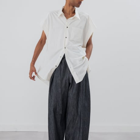 [TA-SH0044]BACK GATHERED SHORT SLEEVE SHIRT