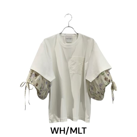 [TA-TP0046]"fading bouquet" GATHERED SLEEVE T-SHIRT