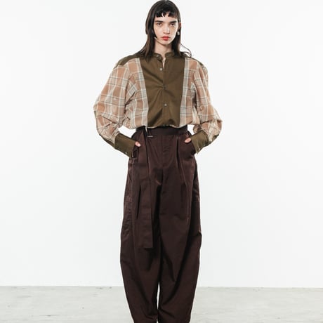 TA-SH0046 　SHEER CHECK PLASTON FRONT SHIRT