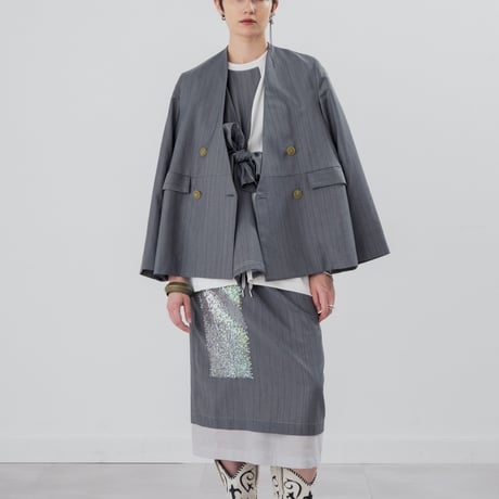 [TA-SK0034]SHEER SEQUIN EMBROIDERY SKIRT