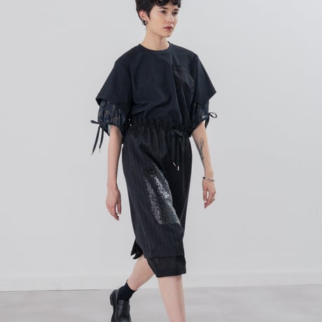 [TA-TP0046]"fading bouquet" GATHERED SLEEVE T-SHIRT