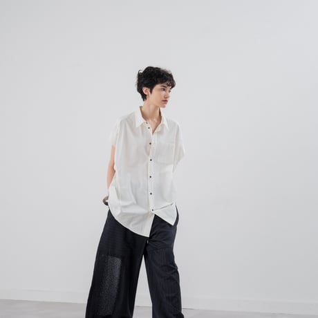 [TA-SH0044]BACK GATHERED SHORT SLEEVE SHIRT