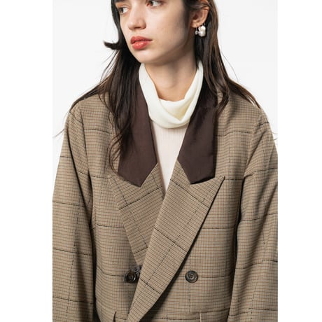 TA-JK0035 　WINDOWPANE PIVOT SLEEVE JACKET
