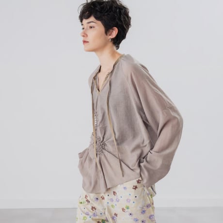 [TA-TP0047]"BUMPY" VOILE TOPS