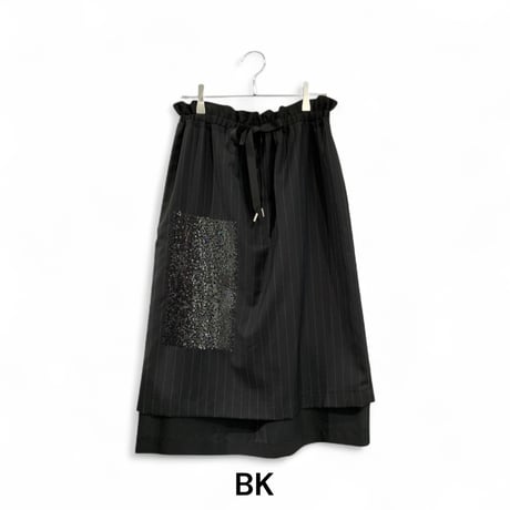 [TA-SK0034]SHEER SEQUIN EMBROIDERY SKIRT
