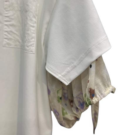 [TA-TP0046]"fading bouquet" GATHERED SLEEVE T-SHIRT