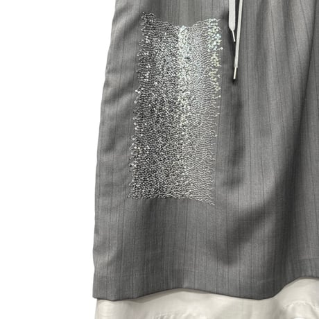 [TA-SK0034]SHEER SEQUIN EMBROIDERY SKIRT