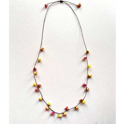 モロッコボタン ネックレス 黄色 Moroccan button necklace yello