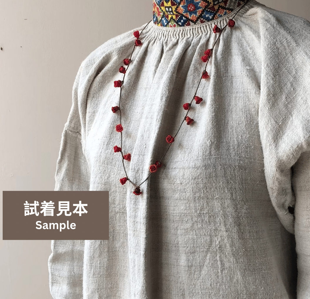mallow ino ボタンネックレス モロッコボタン ネックレス 黄色 Moroccan button necklace yello