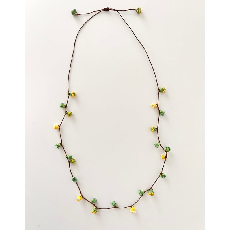 モロッコボタン ネックレス 黄色ミックス Moroccan button necklace y