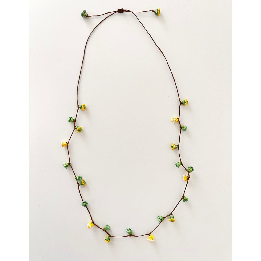 mallow ino ボタンネックレス モロッコボタン ネックレス 黄色ミックス Moroccan button necklace y
