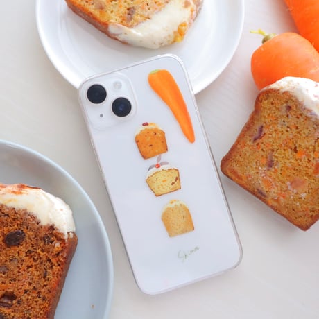 [受注生産]  iPhoneケース:キャロットケーキ（クリアケース）