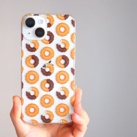 [受注生産]  iPhoneケース:チョコドーナッツ（クリアケース）