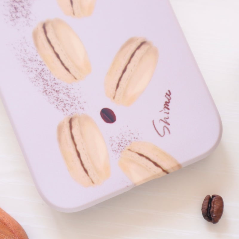 受注生産】カフェラテマカロン スマホケース | Shima sweets