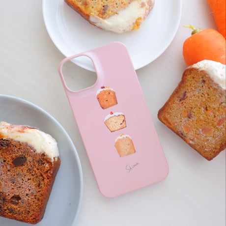 [受注生産]  iPhoneケース:キャロットケーキ（くすみピンク）