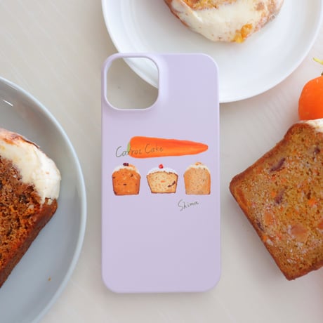 [受注生産]  iPhoneケース:キャロットケーキ（くすみパープル）