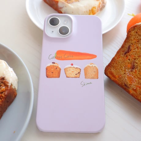 [受注生産]  iPhoneケース:キャロットケーキ（くすみパープル）