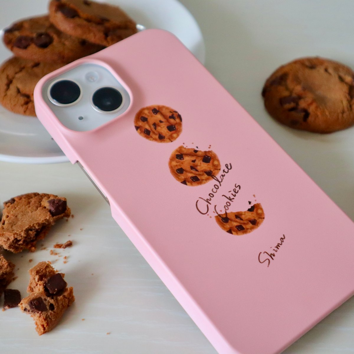 受注生産] iPhoneケース:チョコチップクッキー（ピンク） | Shima sweets
