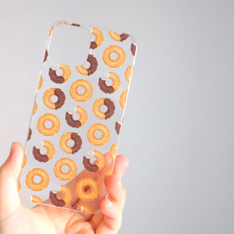 [受注生産]  iPhoneケース:チョコドーナッツ（クリアケース）