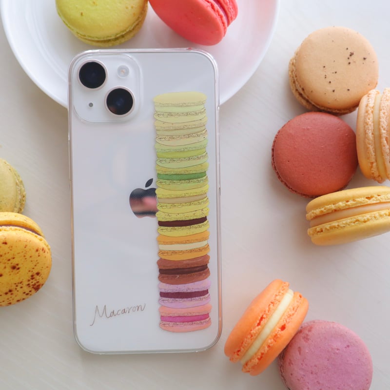 受注生産] iPhoneケース:グラデーションマカロン（クリアケース 