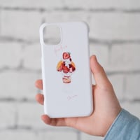 [受注生産]  iPhoneケース:木苺とオレンジのパフェ（ホワイト）