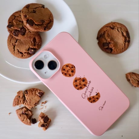 [受注生産]  iPhoneケース:チョコチップクッキー（ピンク）
