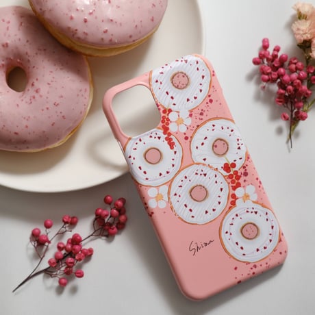 [受注生産]  iPhoneケース:ピンクドーナッツ