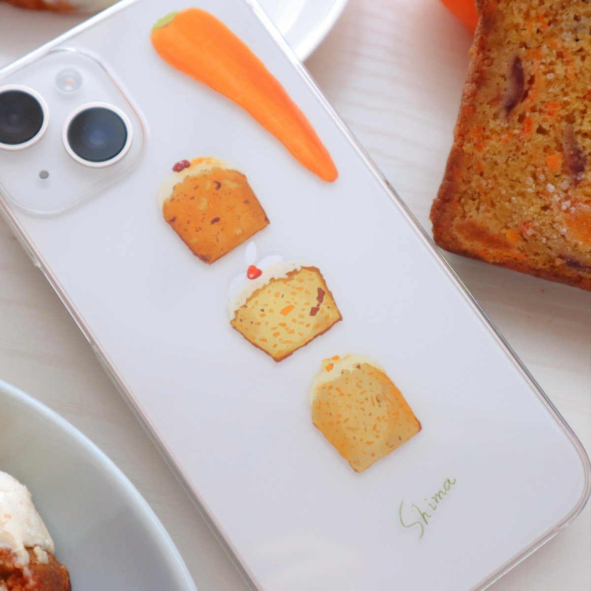 ケーキデザイン iPhoneケース 受注生産] iPhoneケース:キャロットケーキ（クリアケース） | Shima sweets