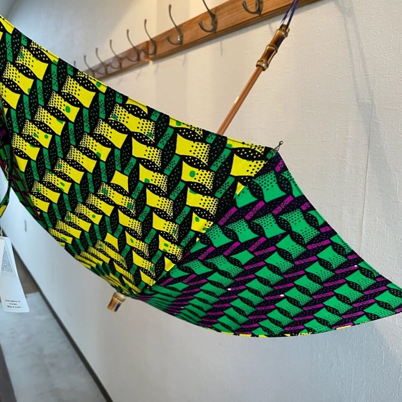 BonBonStore晴雨兼用アフリカンバティック傘2023 | Verde