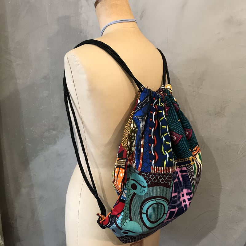 パーニュ布パッチワークナップサック | Verde