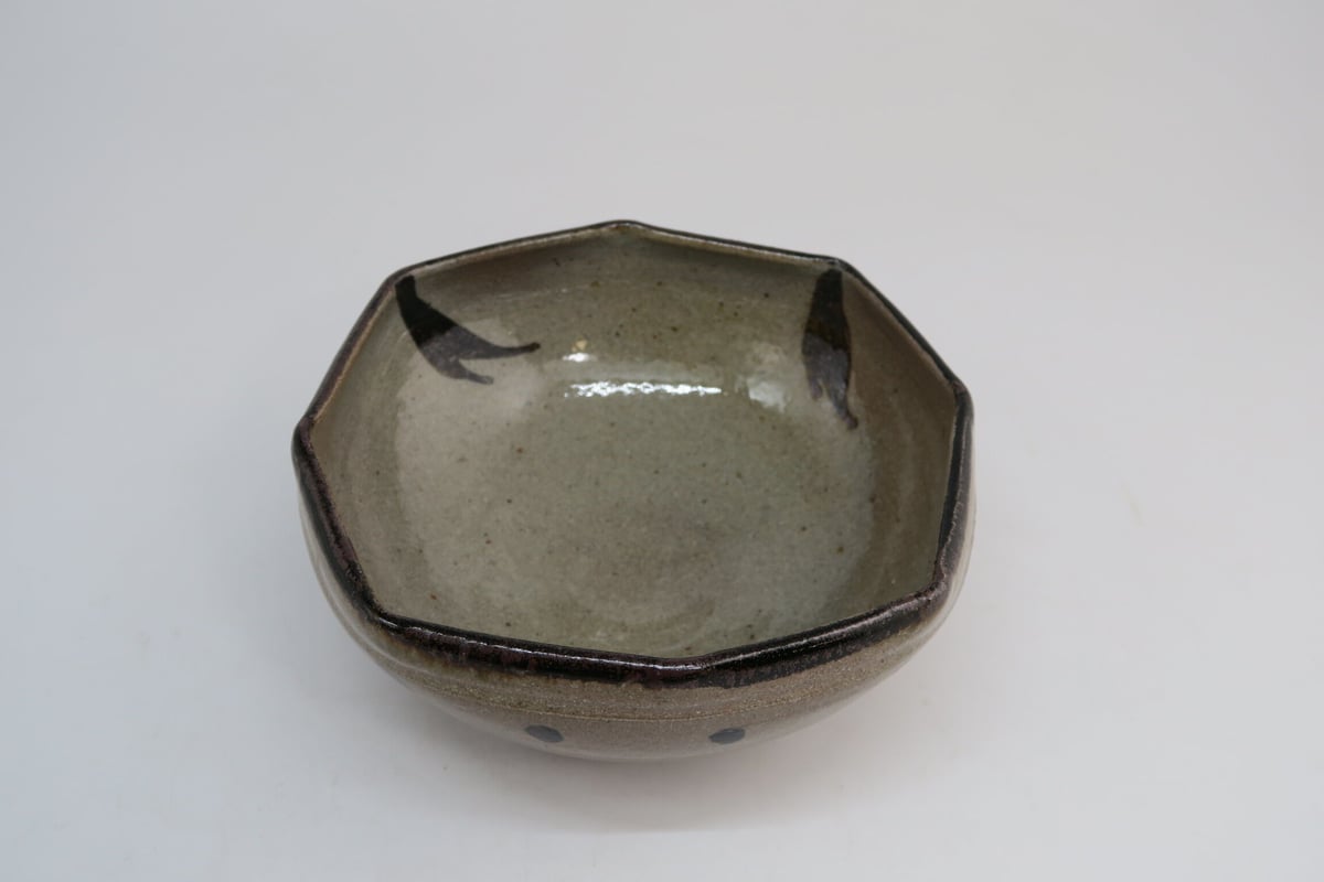 鉢■絵唐津 花唐草紋 菓子器 三つ足平鉢 深皿 古美術 時代物 骨董品■ 鉢□絵唐津 花唐草紋 菓子器 三つ足平鉢 深皿 古