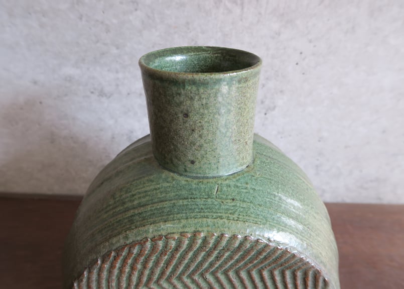 A）緑釉波文提瓶 （隆 作） | 隆太窯 shop