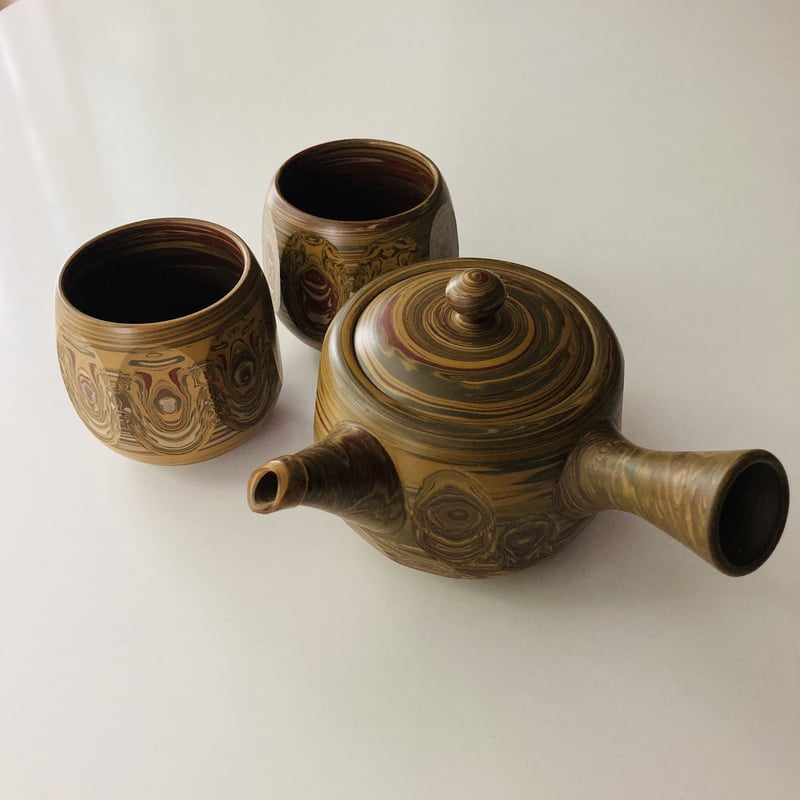 常滑焼 ぐい呑 3客 常滑焼 | JINSUI 朱泥急須 桶形 390ml 2~3人用 [愛知] | afugi