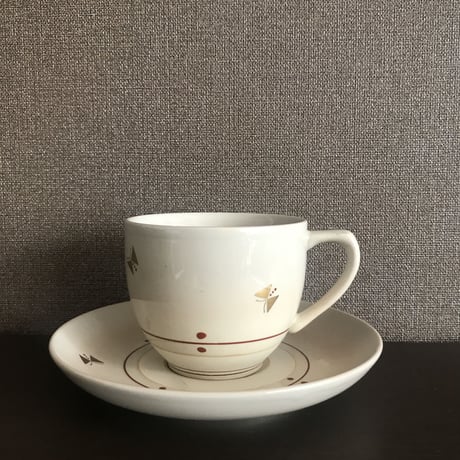 コーヒー碗皿　蝶
